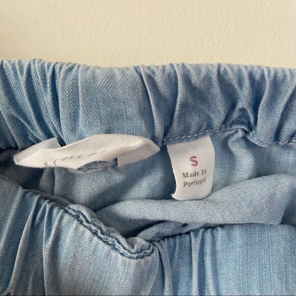 Athleta Chambray Blue Off the Shoulder Embroidered Dress Cover Up Size Small - Picture 7 of 8